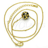 Oro Laminado Pendant Necklace, Gold Filled Style Ball Design, Black Enamel Finish, Golden Finish, 04.313.0005.1.18 (01 MM Thickness, 18 Inches Length)