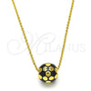 Oro Laminado Pendant Necklace, Gold Filled Style Ball Design, Black Enamel Finish, Golden Finish, 04.313.0005.1.18 (01 MM Thickness, 18 Inches Length)