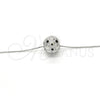 Rhodium Gold Filled Pendant Necklace, Ball Design, Black Enamel Finish, Rhodium Finish, 04.313.0008.18 (01 MM Thickness, 18 Inches Length)