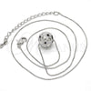 Rhodium Gold Filled Pendant Necklace, Ball Design, Black Enamel Finish, Rhodium Finish, 04.313.0008.18 (01 MM Thickness, 18 Inches Length)