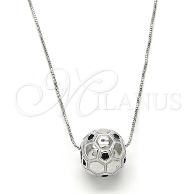 Collar de Oro Laminado con Rodio 04.313.0008.18 de Oro Laminado Blanco por Mayoreo, vista principal del producto