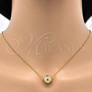 Gold Filled Necklace — Pendant Necklace Ball Design Black Enamel 04. 01 — main product view — SKU 118225 | Oro Laminado collar — Pendant Necklace Ball diseño negro Enamel 04. 01 — SKU 118225