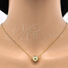 Oro Laminado Pendant Necklace, Gold Filled Style Ball Design, Black Enamel Finish, Golden Finish, 04.313.0008.1.18 (01 MM Thickness, 18 Inches Length)