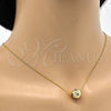 Oro Laminado Pendant Necklace, Gold Filled Style Ball Design, Black Enamel Finish, Golden Finish, 04.313.0008.1.18 (01 MM Thickness, 18 Inches Length)