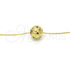 Oro Laminado Pendant Necklace, Gold Filled Style Ball Design, Black Enamel Finish, Golden Finish, 04.313.0008.1.18 (01 MM Thickness, 18 Inches Length)