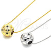 Oro Laminado Pendant Necklace, Gold Filled Style Ball Design, Black Enamel Finish, Golden Finish, 04.313.0008.1.18 (01 MM Thickness, 18 Inches Length)