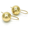 Oro Laminado Leverback Earring, Gold Filled Style Polished, Golden Finish, 02.163.0046