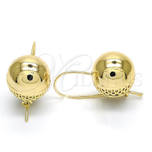 Oro Laminado Leverback Earring, Gold Filled Style Polished, Golden Finish, 02.163.0046