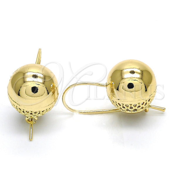 Oro Laminado Leverback Earring, Gold Filled Style Polished, Golden Finish, 02.163.0046