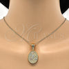 Oro Laminado Fancy Pendant, Gold Filled Style Elephant and Owl Design, Polished, Tricolor, 05.120.0072.1
