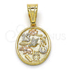 Oro Laminado Fancy Pendant, Gold Filled Style Elephant and Owl Design, Polished, Tricolor, 05.120.0072.1