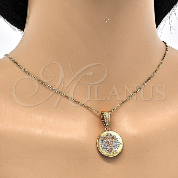 Gold Filled Pendant — Religious Pendant Divino NiÃ±o Design Polished Tricolor 05. — alternate product view — SKU 118244 | Oro Laminado dije — Religious Pendant Divino NiÃ±o diseño pulido Tricolor 05. — SKU 118244