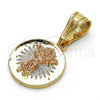 Oro Laminado Religious Pendant, Gold Filled Style Divino NiÃ±o Design, Polished, Tricolor, 05.120.0076.1
