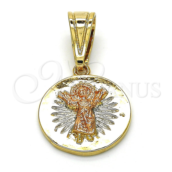 Gold Filled Pendant — Religious Pendant Divino NiÃ±o Design Polished Tricolor 05. — main product view — SKU 118244 | Oro Laminado dije — Religious Pendant Divino NiÃ±o diseño pulido Tricolor 05. — SKU 118244