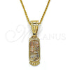 Oro Laminado Fancy Pendant, Gold Filled Style Elephant and Owl Design, Polished, Tricolor, 05.120.0081.1