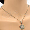 Oro Laminado Fancy Pendant, Gold Filled Style Hand and Heart Design, Polished, Tricolor, 05.120.0092.1