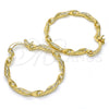 Oro Laminado Medium Hoop, Gold Filled Style Twist Design, Diamond Cutting Finish, Golden Finish, 02.170.0208.1.30