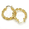 Oro Laminado Medium Hoop, Gold Filled Style Twist Design, Polished, Golden Finish, 02.170.0167.1.30