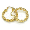 Oro Laminado Medium Hoop, Gold Filled Style Twist Design, Polished, Golden Finish, 02.170.0167.1.30