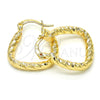 Oro Laminado Small Hoop, Gold Filled Style Diamond Cutting Finish, Golden Finish, 02.170.0212.15