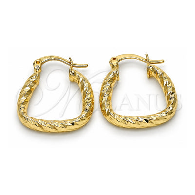 Oro Laminado Small Hoop, Gold Filled Style Diamond Cutting Finish, Golden Finish, 02.170.0212.15
