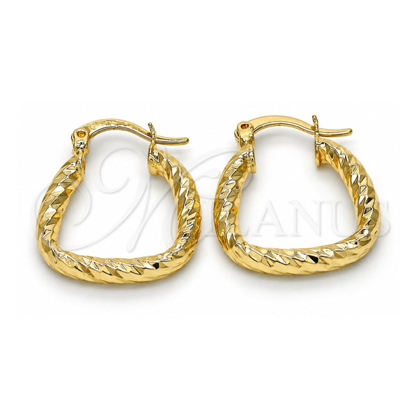 Oro Laminado Small Hoop, Gold Filled Style Diamond Cutting Finish, Golden Finish, 02.170.0212.15