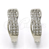 Rhodium Gold Filled Huggie Hoop, with White Micro Pave, Polished, Rhodium Finish, 02.267.0039.20