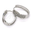 Rhodium Gold Filled Huggie Hoop, with White Micro Pave, Polished, Rhodium Finish, 02.267.0039.20
