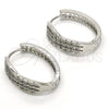 Rhodium Gold Filled Huggie Hoop, with White Micro Pave, Polished, Rhodium Finish, 02.267.0039.20