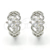 Oro Laminado Huggie Hoop, Gold Filled Style with White Cubic Zirconia, Polished, Rhodium Finish, 02.267.0040.15