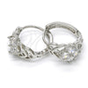 Oro Laminado Huggie Hoop, Gold Filled Style with White Cubic Zirconia, Polished, Rhodium Finish, 02.267.0040.15