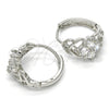 Oro Laminado Huggie Hoop, Gold Filled Style with White Cubic Zirconia, Polished, Rhodium Finish, 02.267.0040.15