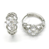 Oro Laminado Huggie Hoop, Gold Filled Style with White Cubic Zirconia, Polished, Rhodium Finish, 02.267.0040.15