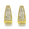 Oro Laminado Huggie Hoop, Gold Filled Style with White Cubic Zirconia, Polished, Golden Finish, 02.287.0011.15