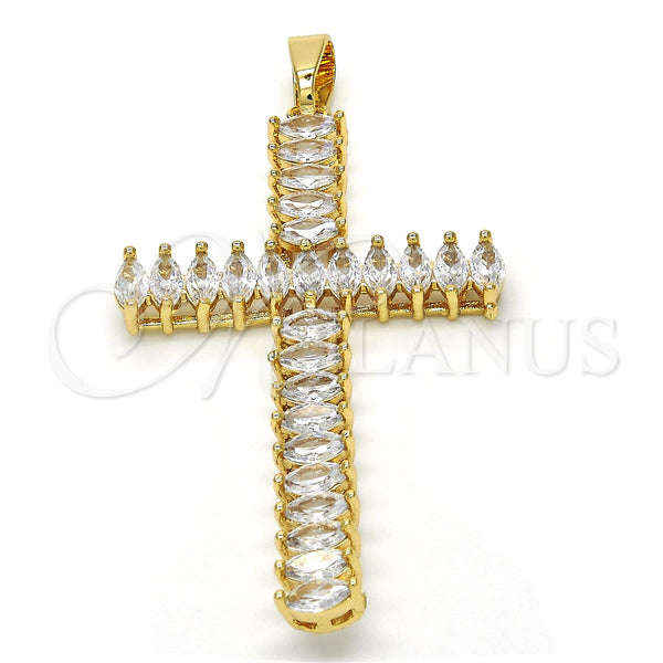 Gold Filled Pendant — Religious Pendant Cross Design with White Cubic Zirconia — main product view — SKU 118334 | Oro Laminado dije — Religious Pendant cruz diseño with blanco Cubic Zirconia — SKU 118334