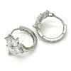 Rhodium Gold Filled Huggie Hoop, Star Design, with White Cubic Zirconia, Polished, Rhodium Finish, 02.267.0044.20