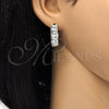 Rhodium Gold Filled Huggie Hoop, Baguette Design, with White Cubic Zirconia, Polished, Rhodium Finish, 02.267.0008.4.15