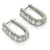 Rhodium Gold Filled Huggie Hoop, Baguette Design, with White Cubic Zirconia, Polished, Rhodium Finish, 02.267.0008.4.15