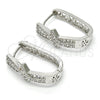 Rhodium Gold Filled Huggie Hoop, Bow Design, with White Cubic Zirconia, Polished, Rhodium Finish, 02.267.0046.15
