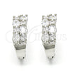 Rhodium Gold Filled Huggie Hoop, with White Cubic Zirconia, Polished, Rhodium Finish, 02.267.0054.15
