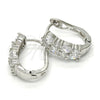 Rhodium Gold Filled Huggie Hoop, with White Cubic Zirconia, Polished, Rhodium Finish, 02.267.0054.15