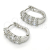 Rhodium Gold Filled Huggie Hoop, with White Cubic Zirconia, Polished, Rhodium Finish, 02.267.0054.15