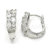 Rhodium Gold Filled Huggie Hoop, with White Cubic Zirconia, Polished, Rhodium Finish, 02.267.0054.15