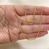 Oro Laminado Basic Necklace, Gold Filled Style Rat Tail Design, Polished, Golden Finish, 04.317.0001.18 (0.50 Gauge, 01 MM Thickness, 18 Inches Length)