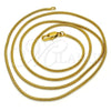 Oro Laminado Basic Necklace, Gold Filled Style Rat Tail Design, Polished, Golden Finish, 04.317.0001.32 (0.50 Gauge, 01 MM Thickness, 32 Inches Length)