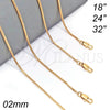 Oro Laminado Basic Necklace, Gold Filled Style Box Design, Polished, Golden Finish, 04.317.0003.18 (02 MM Thickness, 18 Inches Length)