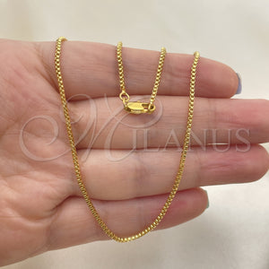 Gold Filled Necklace — Basic Necklace Box Design Polished 04. 02 MM — main product view — SKU 118385 | Oro Laminado collar — básico Necklace Box diseño pulido 04. 02 MM — SKU 118385