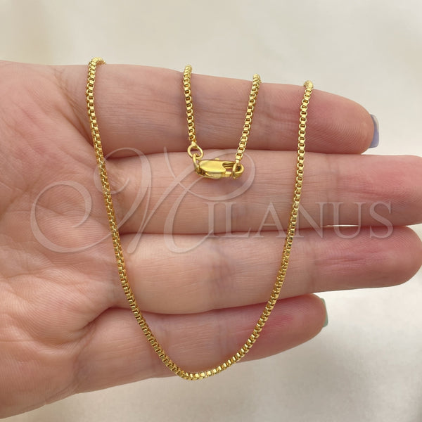 Gold Filled Necklace — Basic Necklace Box Design Polished 04. 02 MM — main product view — SKU 118385 | Oro Laminado collar — básico Necklace Box diseño pulido 04. 02 MM — SKU 118385