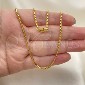 Gold Filled Necklace — Basic Necklace Box Design Polished 04. 03 MM — main product view — SKU 118389 | Oro Laminado collar — básico Necklace Box diseño pulido 04. 03 MM — SKU 118389
