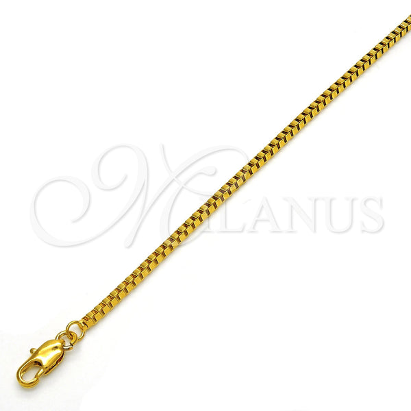 Gold Filled Necklace — Basic Necklace Box Design Polished 04. 03 MM — alternate product view — SKU 118389 | Oro Laminado collar — básico Necklace Box diseño pulido 04. 03 MM — SKU 118389